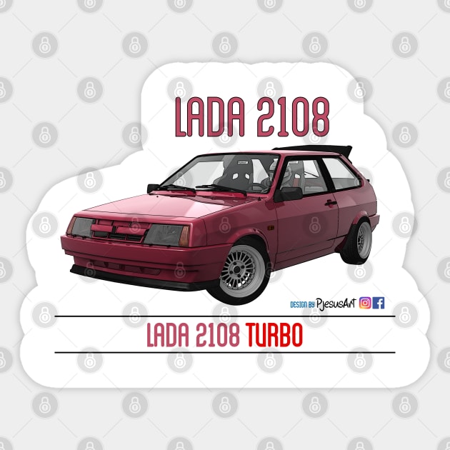 Lada 2108 Turbo Rubin Red Sticker by PjesusArt